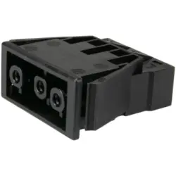 Panel socket, 3 pole, 0.5-2.5 mm², clamping points: 2, black, plug-in connection, 20 A, 168863