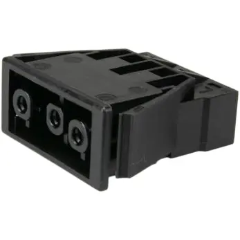 Panel socket, 3 pole, 0.5-2.5 mm², clamping points: 2, black, plug-in connection, 20 A, 168863 - 1