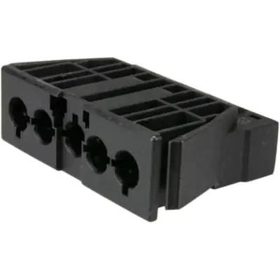 Panel plug, 5 pole, 0.5-2.5 mm², clamping points: 2, black, plug-in connection, 20 A, 168765 - 1