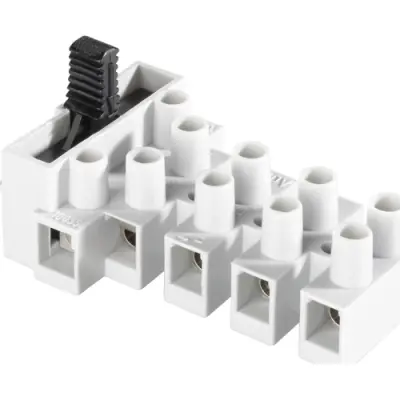 Lustre terminal, 2 pole, 0.5-4.0 mm², white, screw connection, 10 A, 11623 - 1