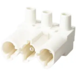 Plug part, 3 pole, screw mounting, screw connection, 0.5-2.5 mm², white, 162053