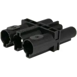 Intermediate coupling plug, 3 pole, screw mounting, screw connection, 0.5-2.5 mm², black, 167063