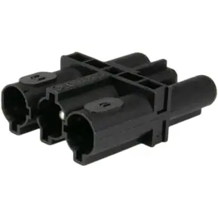 Intermediate coupling plug, 3 pole, screw mounting, screw connection, 0.5-2.5 mm², black, 167063 - 1
