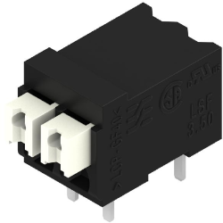 PCB terminal, 2 pole, pitch 3.5 mm, AWG 28-14, 10 A, spring-clamp connection, black, 1824420000