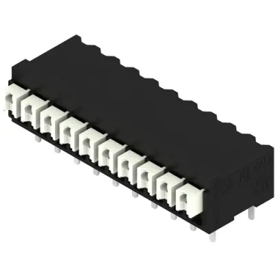 PCB terminal, 10 pole, pitch 3.5 mm, AWG 28-14, 12 A, spring-clamp connection, black, 1824500000 - 1