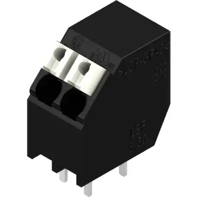 PCB terminal, 2 pole, pitch 3.5 mm, AWG 28-14, 10 A, spring-clamp connection, black, 1885650000 - 1