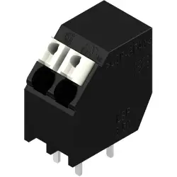 PCB terminal, 2 pole, pitch 3.5 mm, AWG 28-14, 10 A, spring-clamp connection, black, 1885650000