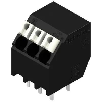 PCB terminal, 3 pole, pitch 3.5 mm, AWG 28-14, 10 A, spring-clamp connection, black, 1885660000 - 1
