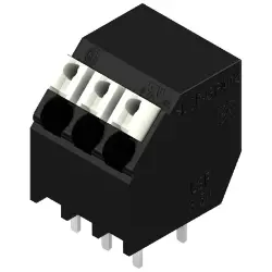 PCB terminal, 3 pole, pitch 3.5 mm, AWG 28-14, 10 A, spring-clamp connection, black, 1885660000