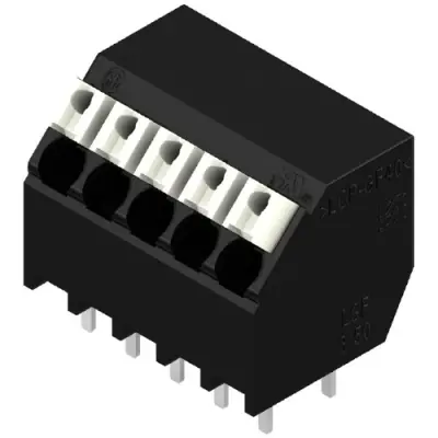 PCB terminal, 5 pole, pitch 3.5 mm, AWG 28-14, 10 A, spring-clamp connection, black, 1885680000 - 1