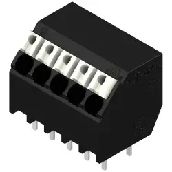 PCB terminal, 5 pole, pitch 3.5 mm, AWG 28-14, 10 A, spring-clamp connection, black, 1885680000