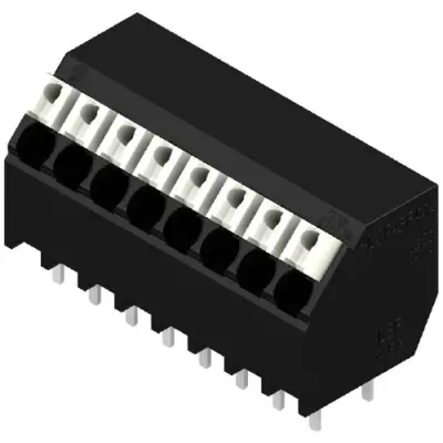 PCB terminal, 8 pole, pitch 3.5 mm, AWG 28-14, 10 A, spring-clamp connection, black, 1885710000 - 1