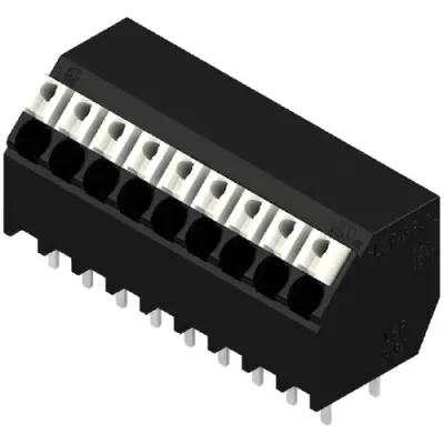 PCB terminal, 9 pole, pitch 3.5 mm, AWG 28-14, 10 A, spring-clamp connection, black, 1885720000 - 1