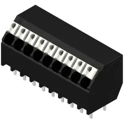 PCB terminal, 9 pole, pitch 3.5 mm, AWG 28-14, 10 A, spring-clamp connection, black, 1885720000