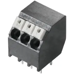 PCB terminal, 3 pole, pitch 3.81 mm, AWG 28-14, 10 A, spring-clamp connection, black, 1885890000