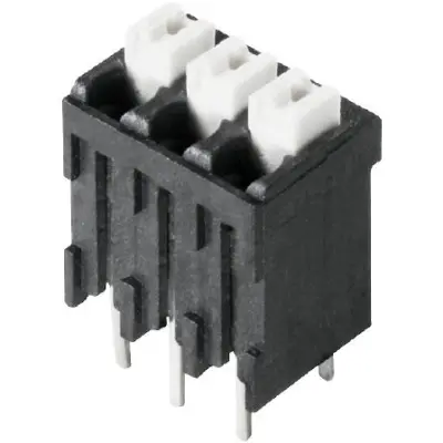 PCB terminal, 2 pole, pitch 3.5 mm, AWG 28-14, 10 A, spring-clamp connection, black, 1825640000 - 1