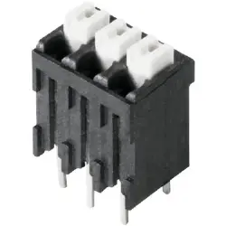 PCB terminal, 2 pole, pitch 3.5 mm, AWG 28-14, 10 A, spring-clamp connection, black, 1825640000