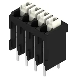 PCB terminal, 4 pole, pitch 3.5 mm, AWG 28-14, 10 A, spring-clamp connection, black, 1825660000