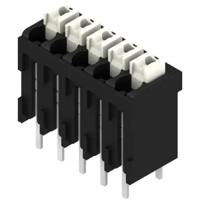 PCB terminal, 5 pole, pitch 3.5 mm, AWG 28-14, 10 A, spring-clamp connection, black, 1825670000 - 1