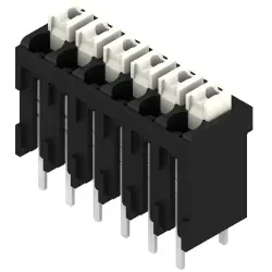 PCB terminal, 6 pole, pitch 3.5 mm, AWG 28-14, 10 A, spring-clamp connection, black, 1825680000