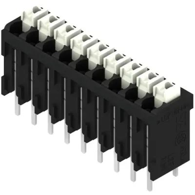 PCB terminal, 9 pole, pitch 3.5 mm, AWG 28-14, 12 A, spring-clamp connection, black, 1825710000 - 1