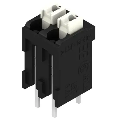 PCB terminal, 2 pole, pitch 3.81 mm, AWG 28-14, 10 A, spring-clamp connection, black, 1825790000 - 1