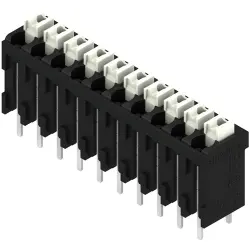 PCB terminal, 10 pole, pitch 3.81 mm, AWG 28-14, 12 A, spring-clamp connection, black, 1825880000