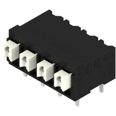 PCB terminal, 4 pole, pitch 5 mm, AWG 28-14, 10 A, spring-clamp connection, black, 1824760000 - 1