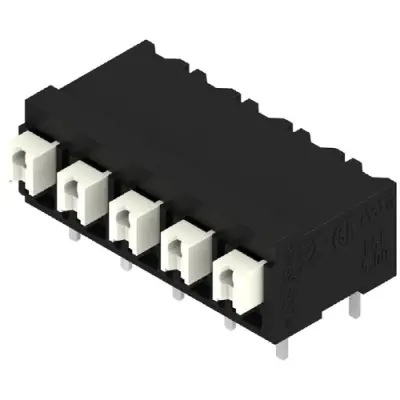 PCB terminal, 5 pole, pitch 5 mm, AWG 28-14, 10 A, spring-clamp connection, black, 1824770000 - 1