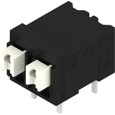 PCB terminal, 2 pole, pitch 5.08 mm, AWG 28-14, 10 A, spring-clamp connection, black, 1824810000 - 1