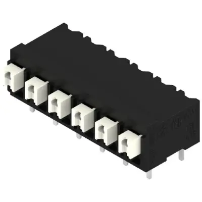 PCB terminal, 6 pole, pitch 5.08 mm, AWG 28-14, 10 A, spring-clamp connection, black, 1824850000 - 1