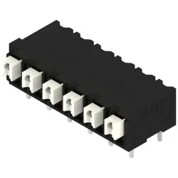 PCB terminal, 6 pole, pitch 5.08 mm, AWG 28-14, 10 A, spring-clamp connection, black, 1824850000