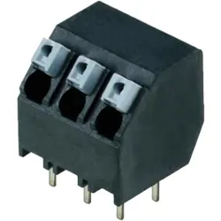 PCB terminal, 2 pole, pitch 5 mm, AWG 28-14, 10 A, spring-clamp connection, black, 1884340000