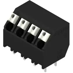 PCB terminal, 4 pole, pitch 5.08 mm, AWG 28-14, 10 A, spring-clamp connection, black, 1885040000