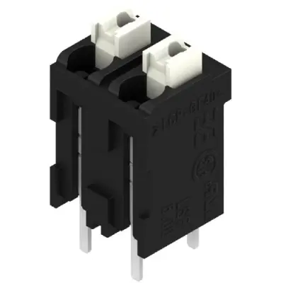 PCB terminal, 2 pole, pitch 5 mm, AWG 28-14, 10 A, spring-clamp connection, black, 1825960000 - 1