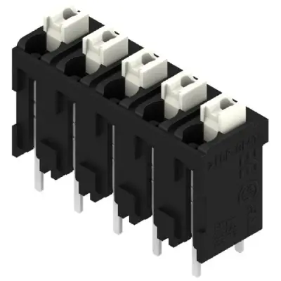PCB terminal, 5 pole, pitch 5 mm, AWG 28-14, 10 A, spring-clamp connection, black, 1825990000 - 1