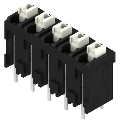 PCB terminal, 5 pole, pitch 5.08 mm, AWG 28-14, 10 A, spring-clamp connection, black, 1826080000 - 1