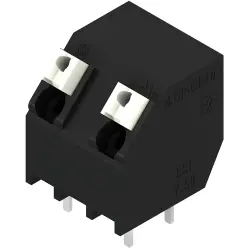 PCB terminal, 2 pole, pitch 7.5 mm, AWG 28-14, 10 A, spring-clamp connection, black, 1886110000