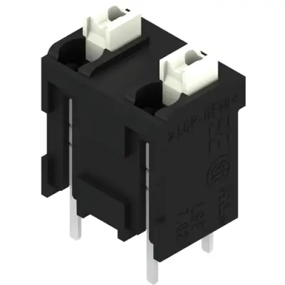 PCB terminal, 2 pole, pitch 7.62 mm, AWG 28-14, 10 A, spring-clamp connection, black, 1826210000 - 1
