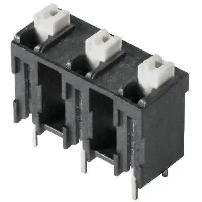 PCB terminal, 3 pole, pitch 7.62 mm, AWG 28-14, 10 A, spring-clamp connection, black, 1826220000 - 1