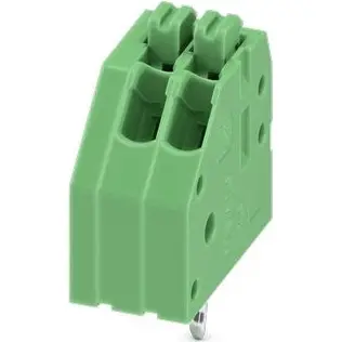 PCB terminal, 2 pole, pitch 2.5 mm, AWG 24-20, 2 A, spring-clamp connection, green, 1990009 - 1