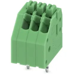 PCB terminal, 3 pole, pitch 2.5 mm, AWG 24-20, 2 A, spring-clamp connection, green, 1990012
