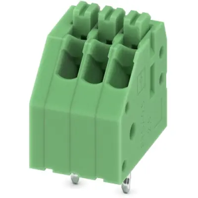 PCB terminal, 3 pole, pitch 2.5 mm, AWG 24-20, 2 A, spring-clamp connection, green, 1990012 - 1