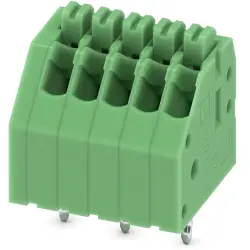 PCB terminal, 5 pole, pitch 2.5 mm, AWG 24-20, 2 A, spring-clamp connection, green, 1990038