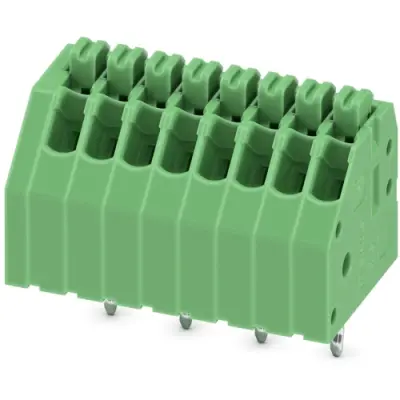 PCB terminal, 8 pole, pitch 2.5 mm, AWG 24-20, 2 A, spring-clamp connection, green, 1990067 - 1