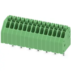 PCB terminal, 14 pole, pitch 2.5 mm, AWG 24-20, 2 A, spring-clamp connection, green, 1990122