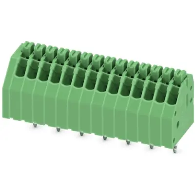 PCB terminal, 14 pole, pitch 2.5 mm, AWG 24-20, 2 A, spring-clamp connection, green, 1990122 - 1