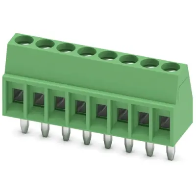 PCB terminal, 8 pole, pitch 2.54 mm, AWG 26-20, 6 A, screw connection, green, 1725711 - 1