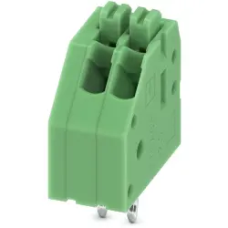PCB terminal, 2 pole, pitch 2.5 mm, AWG 24-10, 2 A, spring-clamp connection, green, 1989748