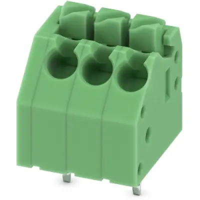 PCB terminal, 3 pole, pitch 3.5 mm, AWG 24-16, 8 A, spring-clamp connection, green, 1985205 - 1